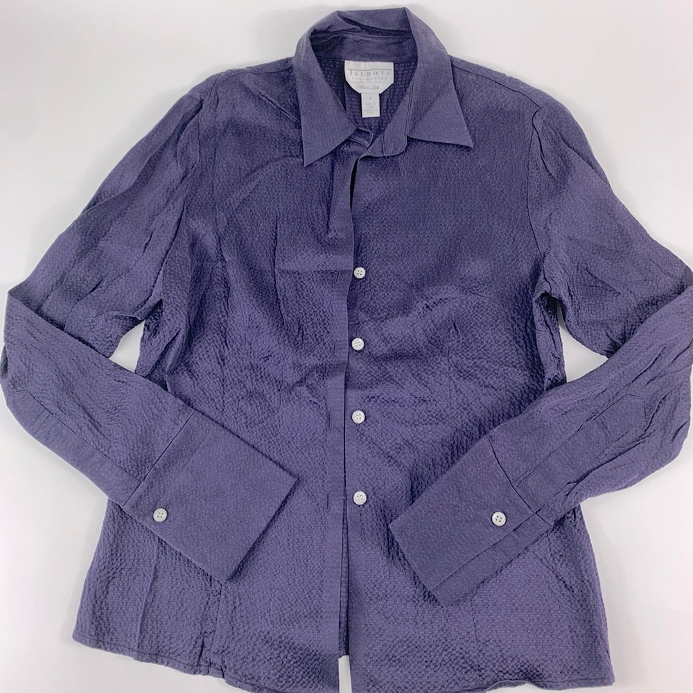 Talbots Petites Women Pure Silk Button Up Size 4
